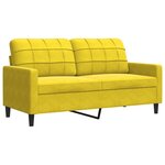 vidaXL Canapé à 2 places Jaune 140 cm Velours