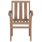 vidaXL Chaises de jardin empilables avec coussins 4 Pièces Teck solide