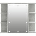 vidaXL Armoire à miroir avec LED Gris béton 70x16 5x60 cm