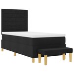 vidaXL Lit à Ressorts avec Matelas & Banc Noir 100x200 cm Tissu
