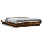 vidaXL Cadre de lit sans matelas chêne fumé 140x200 cm