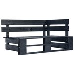 vidaXL Salon de jardin palette 4Pièces avec coussins Pin imprégné de noir