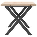 vidaXL Table basse cadre en X 100x50x45 cm bois de pin massif et fonte