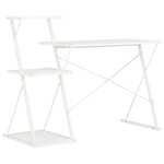 vidaXL Bureau avec étagère Blanc 116x50x93 cm