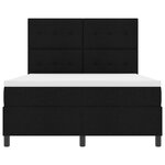 vidaXL Lit avec sommier avec matelas & LED noir 140x200 cm en tissu