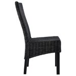 vidaXL Chaises à manger lot de 2 noir rotin kubu et bois de manguier