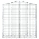 vidaXL Paniers à gabions arqués 7 Pièces 200x50x200/220 cm Fer galvanisé