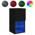 vidaXL Meuble TV avec lumières LED noir 30 5x30x60 cm