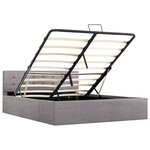 vidaXL Cadre de lit à stockage hydraulique Taupe Tissu 140x200 cm