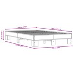 vidaXL Cadre de lit chêne fumé 120x200 cm bois d'ingénierie et métal