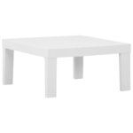 vidaXL Salon de jardin 4 Pièces avec coussins Plastique Blanc