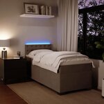 vidaXL Sommier à lattes de lit et matelas Gris clair 90x190 cm Velours