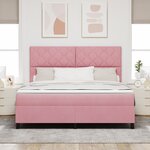 Lit à ressort avec matelas et LED Rose 180x200 cm Velours