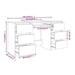 vidaXL Bureau Chêne fumé 140x50x77 cm Bois d'ingénierie