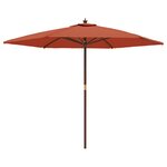 vidaXL Parasol de jardin avec mât en bois terre cuite 299x240 cm
