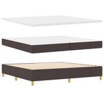 vidaXL Lit ressort Brun foncé 200x200 cm Tissu