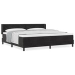Lit Box Spring vidaXL avec Matelas Noir 200x200 cm Velours