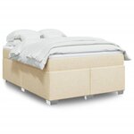vidaXL Sommier à lattes de lit avec matelas Crème 160x200 cm Tissu