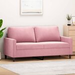 vidaXL Canapé à 2 places Rose 140 cm Velours