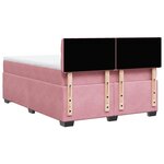 vidaXL Sommier à lattes de lit avec matelas Rose 140x190 cm Velours