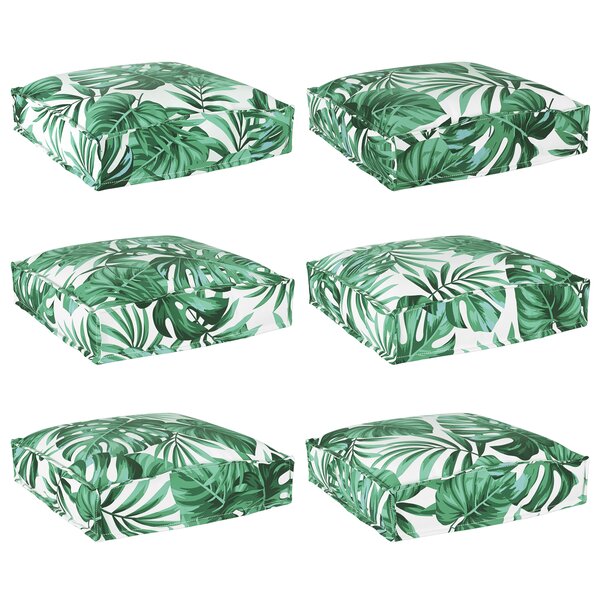 vidaXL Coussins de palette pour siège 6 Pièces Motif feuille 40x40x8 cm Tissu Oxford