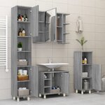 vidaXL Armoire de bain Sonoma gris 30x30x95 cm Bois d'ingénierie