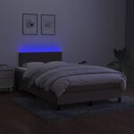 vidaXL Sommier à lattes de lit matelas et LED taupe 120x190 cm tissu