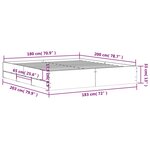 vidaXL Cadre de lit avec tiroirs sans matelas chêne fumé 180x200 cm