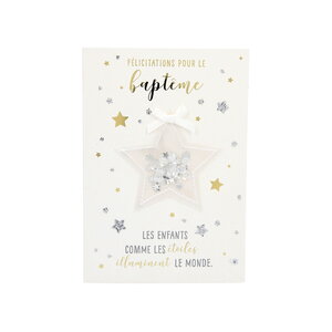 Carte de voeux - baptême - les enfants comme les etoiles illuminent le monde