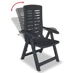 vidaXL Chaises inclinables de jardin lot de 4 Plastique Anthracite