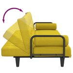 vidaXL Canapé-lit avec accoudoirs jaune clair tissu
