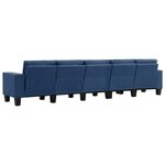 vidaXL Canapé à 5 places Bleu Tissu