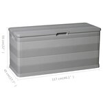 vidaXL Boîte de rangement de jardin gris 117x45x56 cm
