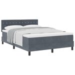 Lit à sommier box spring avec matelas gris foncé 140x200 cm en velours