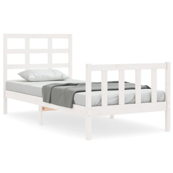 vidaXL Cadre de lit sans matelas blanc 100x200 cm bois de pin massif