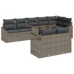 vidaXL Ensemble de canapé de jardin 9 pièces avec coussins gris en poly rotin