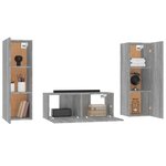 vidaXL Ensemble de meubles TV 3 Pièces Sonoma gris Bois d'ingénierie