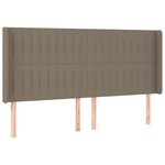 vidaXL Sommier à lattes de lit matelas et LED Taupe 160x200 cm Tissu