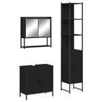 vidaXL Ensemble de meubles salle de bain 3 Pièces noir bois d'ingénierie