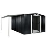 Vidaxl abri de jardin à portes coulissantes anthracite 386x312x178 cm