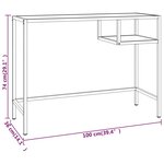 vidaXL Bureau d'ordinateur Transparent 100x36x74 cm Verre trempé