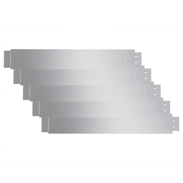 vidaXL Clôture flexible de pelouse 5 Pièces Acier galvanisé 100x14 cm