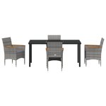 vidaXL Ensemble de dîner de jardin 5 pièces Gris Rotin Poly