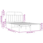 vidaXL Cadre de lit métal sans matelas avec tête de lit noir 120x190cm
