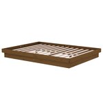 vidaXL Cadre de lit Marron miel Bois massif 135x190 cm Double