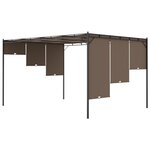 vidaXL Belvédère de jardin avec rideau latéral 4x3x2 25 m Taupe