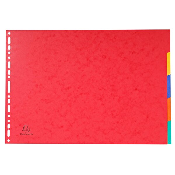 Intercalaires Carte Lustrée 400g 5 Positions - A3 - Couleurs Assorties - X 20 - Exacompta