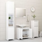 vidaXL Meubles de salle de bain Blanc brillant Bois d'ingénierie