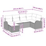 vidaXL Ensemble de Canapés de Jardin avec Coussins de 6 Pièces Beige en Rotin Synthétique