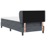 vidaXL Lit Boxspring avec Matelas Gris Foncé 100x200 cm Velours